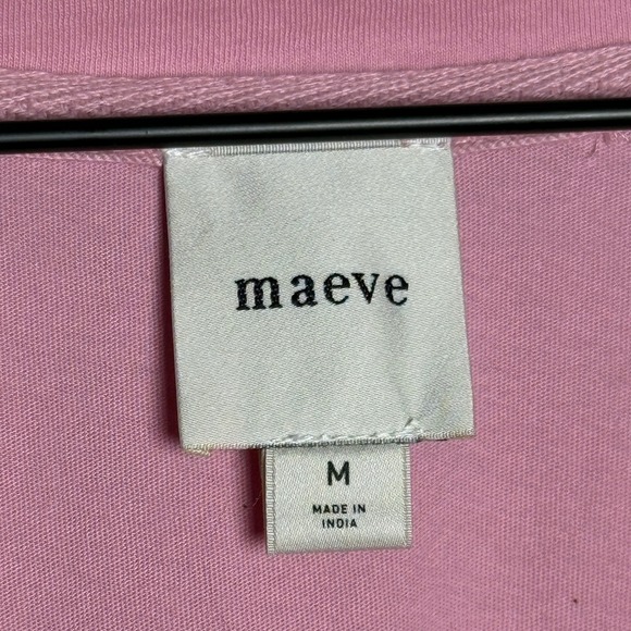 Maeve Anthropologie Womens T-Shirt M Pink Basics Scoop Neck Flutter Barbie - Picture 3 of 8